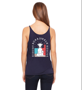 Asbury Boardwalk Rescue Ladies Navy Tank